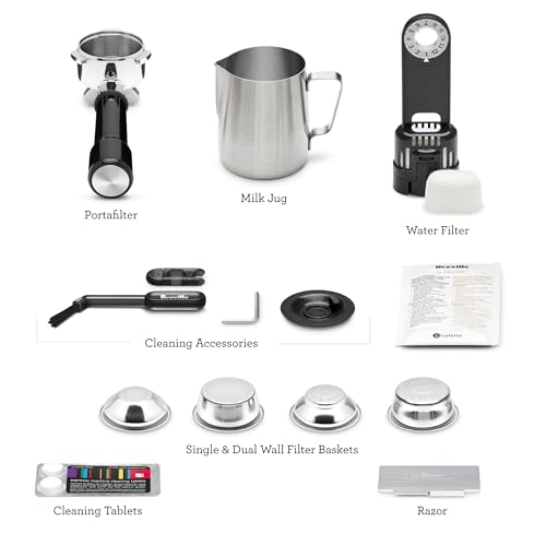 Breville the Barista Express Impress Espresso Machine with Grinder & Milk Frother, Espresso Maker with Assisted Tamping, Cappuccino & Latte Machine for Home, BES876BTR, Black Truffle