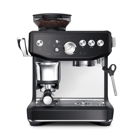 Breville the Barista Express Impress Espresso Machine with Grinder & Milk Frother, Espresso Maker with Assisted Tamping, Cappuccino & Latte Machine for Home, BES876BTR, Black Truffle