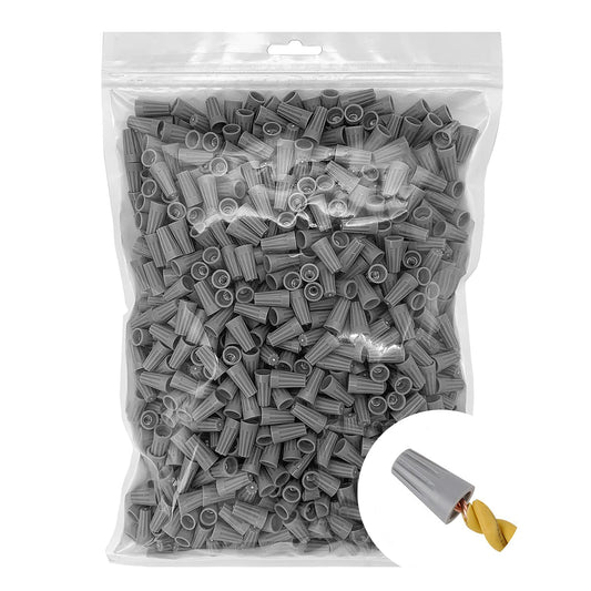 1000 Pcs Gray Wire Caps Electrical, Insulating Insert Twist Nuts on Wire Connectors (AWG 22-16)