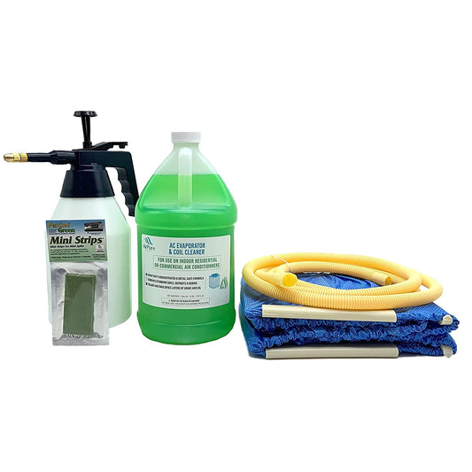 Complete Mini Split Cleaning Kit with Powerful No rinse Coil Cleaner and Clean Air Odour Treatment Tab - For Units Up To 50 Inches Wide