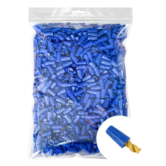 1000 Pcs Blue Wire Caps Electrical Wire Connector Screw Nuts Terminal (AWG 22-14)