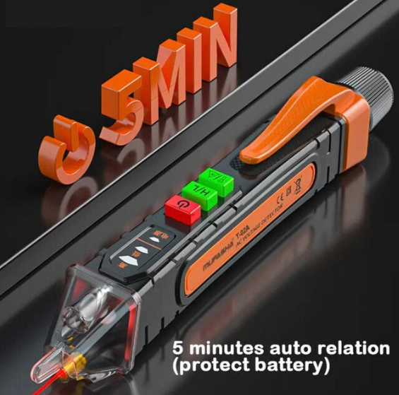 Non-Contact Voltage Tester 12-1000V AC Voltage Checker Pen Orange Smart Circuit Inspection Tool Electricity Measuring Pen