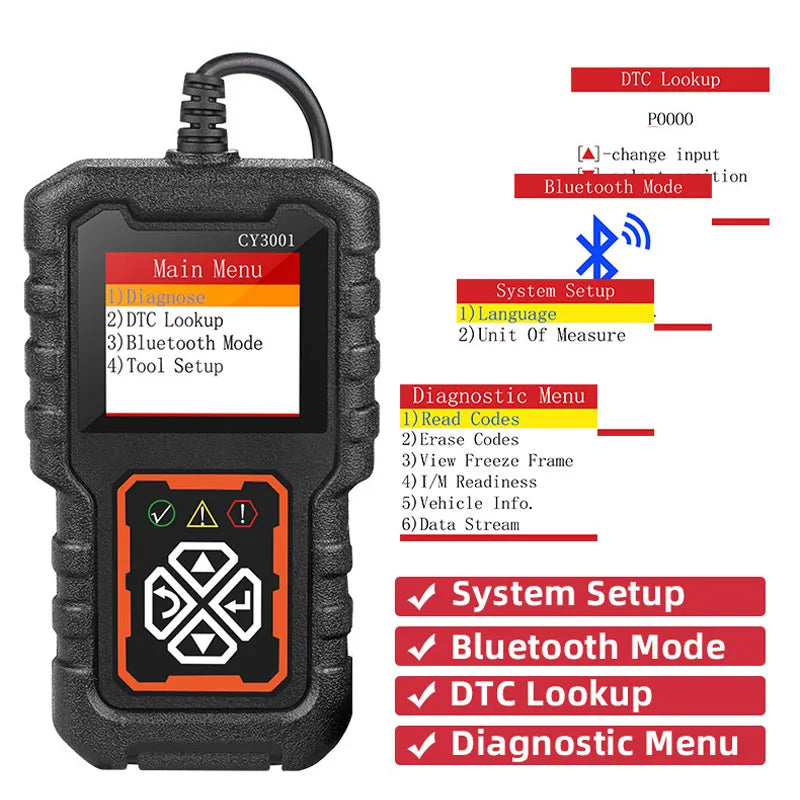 Automotive Fault Detection Device CY3001 OBD2 1 PC