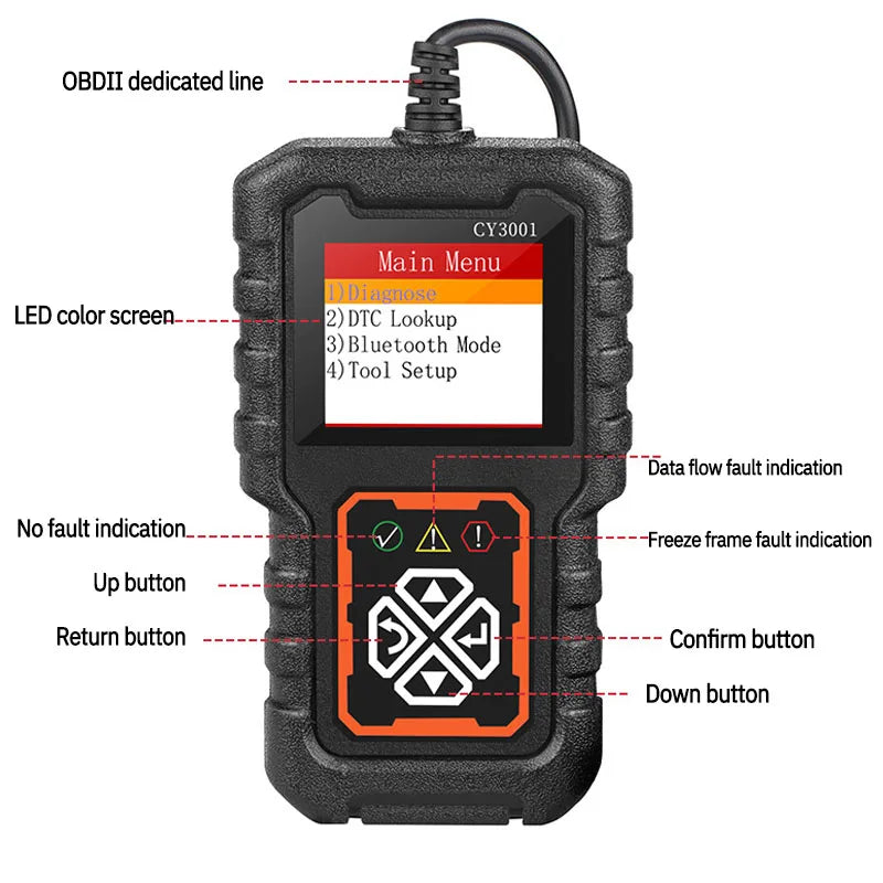 Automotive Fault Detection Device CY3001 OBD2 1 PC