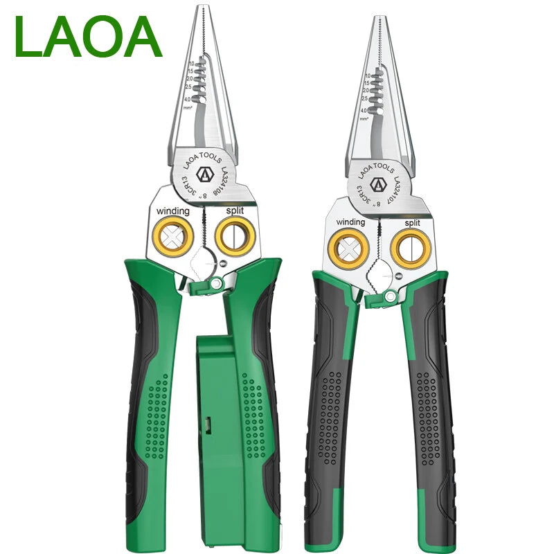 Electrician's pliers, multi-function wire stripper, 8-in-1 stainless steel